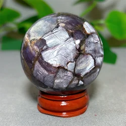 Lithionite Sphere Home Decoration Crystal Natural Stone Quartz Stone Minerals Reiki Craft Gifts Energy Healing Spiritual +Stand