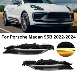 For Porsche Macan 95B 2022 2023 2024 LED Car Front Bumper DRL Daytime Running Light Front Fog Light Lamp 95B953041B 95B953042B