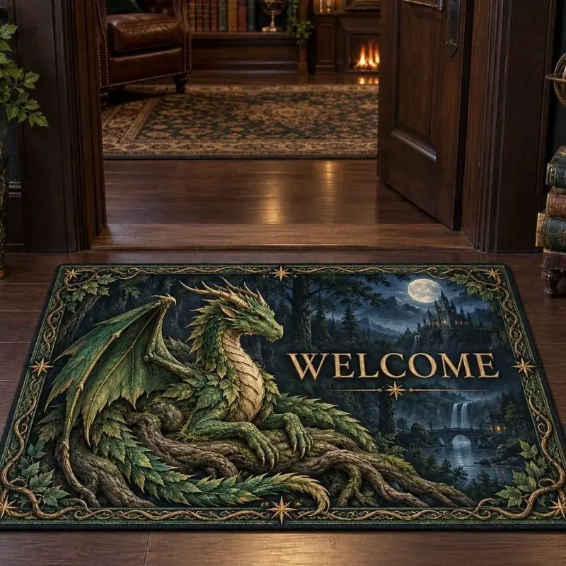 VIKAMA Rosemary Herb Pot Green Leaves Welcome Doormat Botanical Non Slip Entryway Rug Farmhouse Floor Mat Home Decor Soft Cozy
