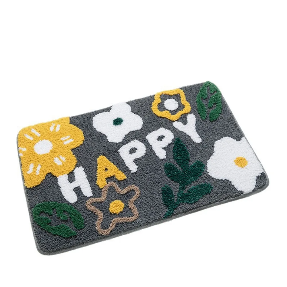 

Extra Thick Bathroom Absorbent Mat Anti-Slip Design Absorbent Material Flocking Carpet Machine washable Soft Touch Floor Mat