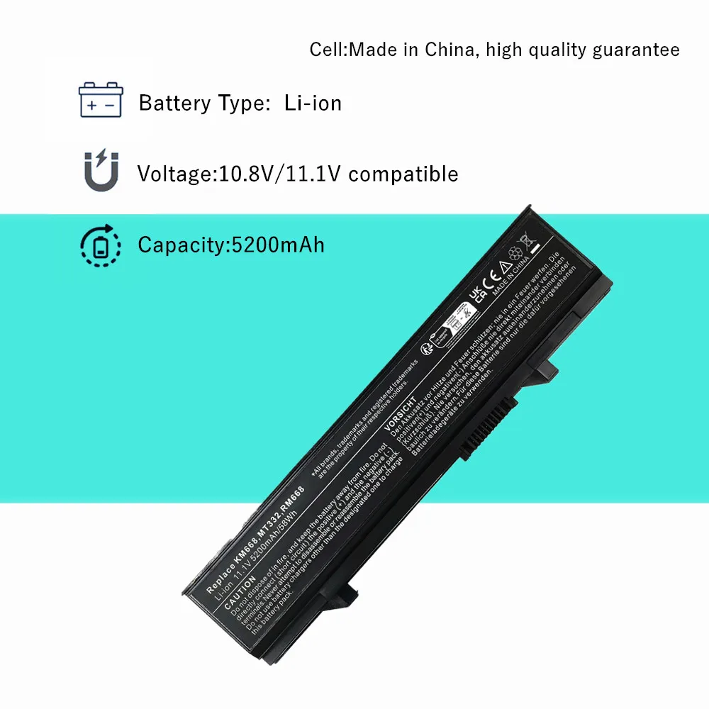 KM668 KM752 Laptop battery For Dell Latitude E5400 E5510 E5500 E5410 KM742 KM760 KM970 MT186 MT187 RM661 RM668 PW640 PW649 - Image 3