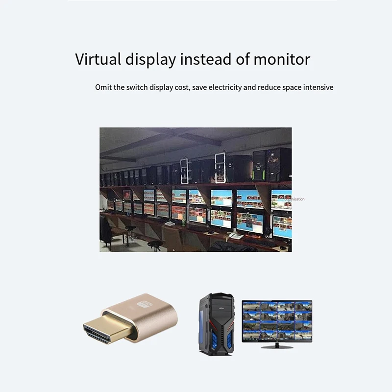 4K DDC EDID Monitor Dummy Emulator HDMI-compatible Adapter Virtual Display Fake Load Cheat Plug Connectors For BTC Mining Miner