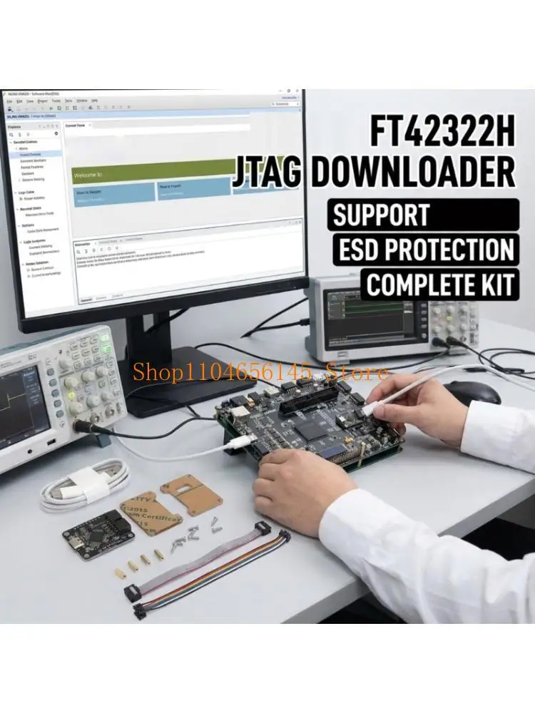 652F FPGA Programmer Board with Cable, Ribbon Cable and Acrylic Cover Hardware for Development Work, Classroom Practice and