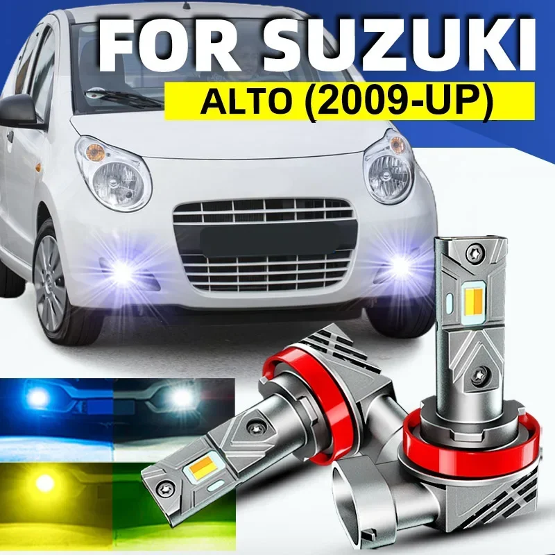 2pcs Car LED Front Fog Lights Bulbs Dual Colors Switchback White Yellow For Suzuki ALTO GF 2009 2010 2011 2012 2013 2014 2015