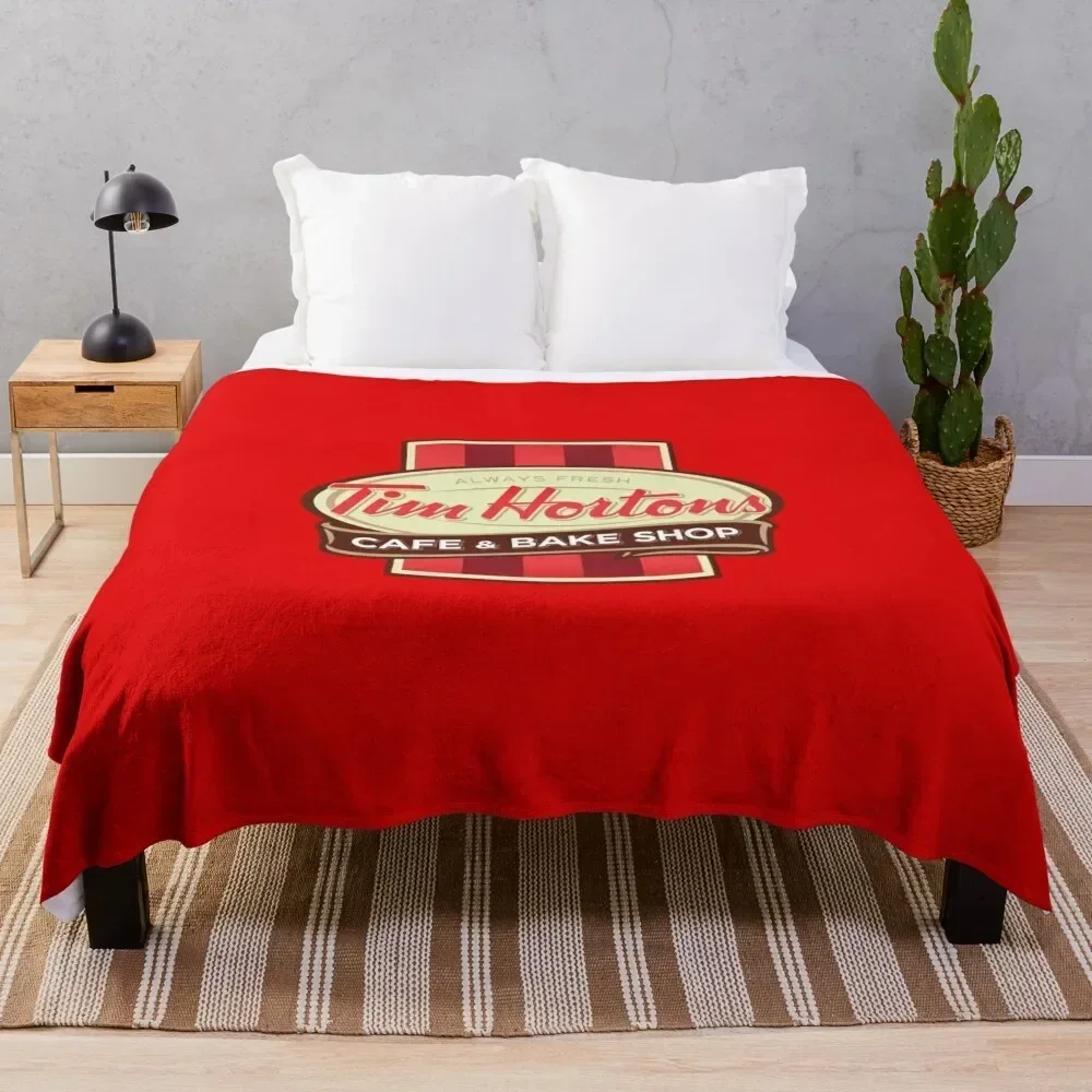 

Tim Hortons Canadian Coffee Chain design Throw Blanket Furry Single Luxury Bed linens Blankets