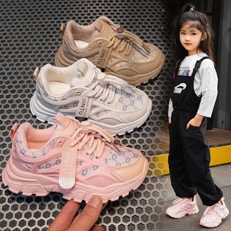 

Детская весенне-осенняя модная универсальная повседневная обувь с низким берцем, дышащие сетчатые кроссовки для девочек, однотонная детская обувь для папы с принтом для мальчиков