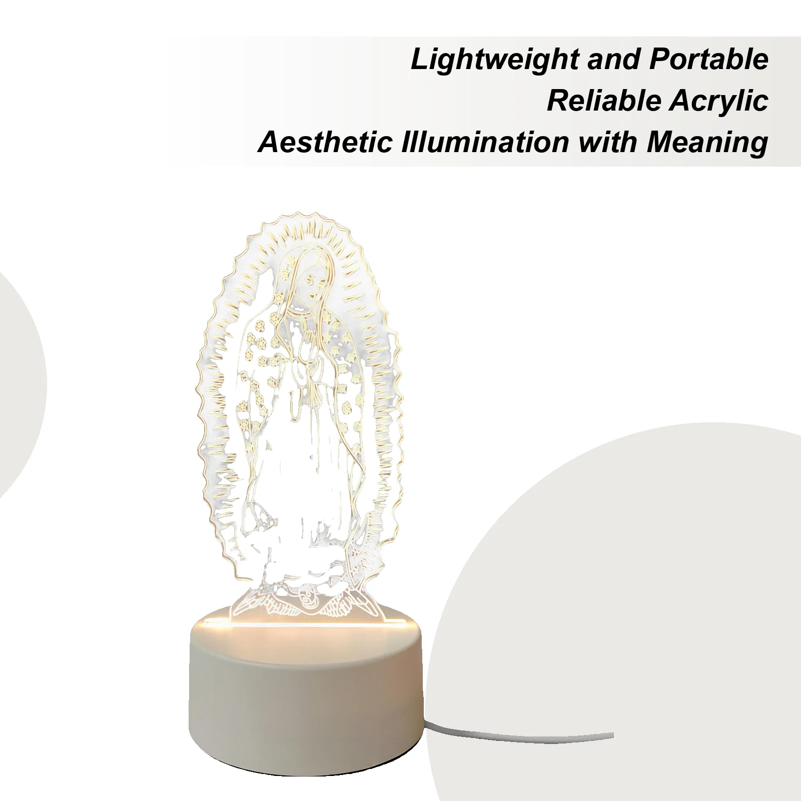 

Светодиодный ночник, настольный религиозный молитвенный фонарь, USB религиозная настольная лампа для дня рождения, прикроватная тумбочка для дома, гостиной, квартиры, общежития