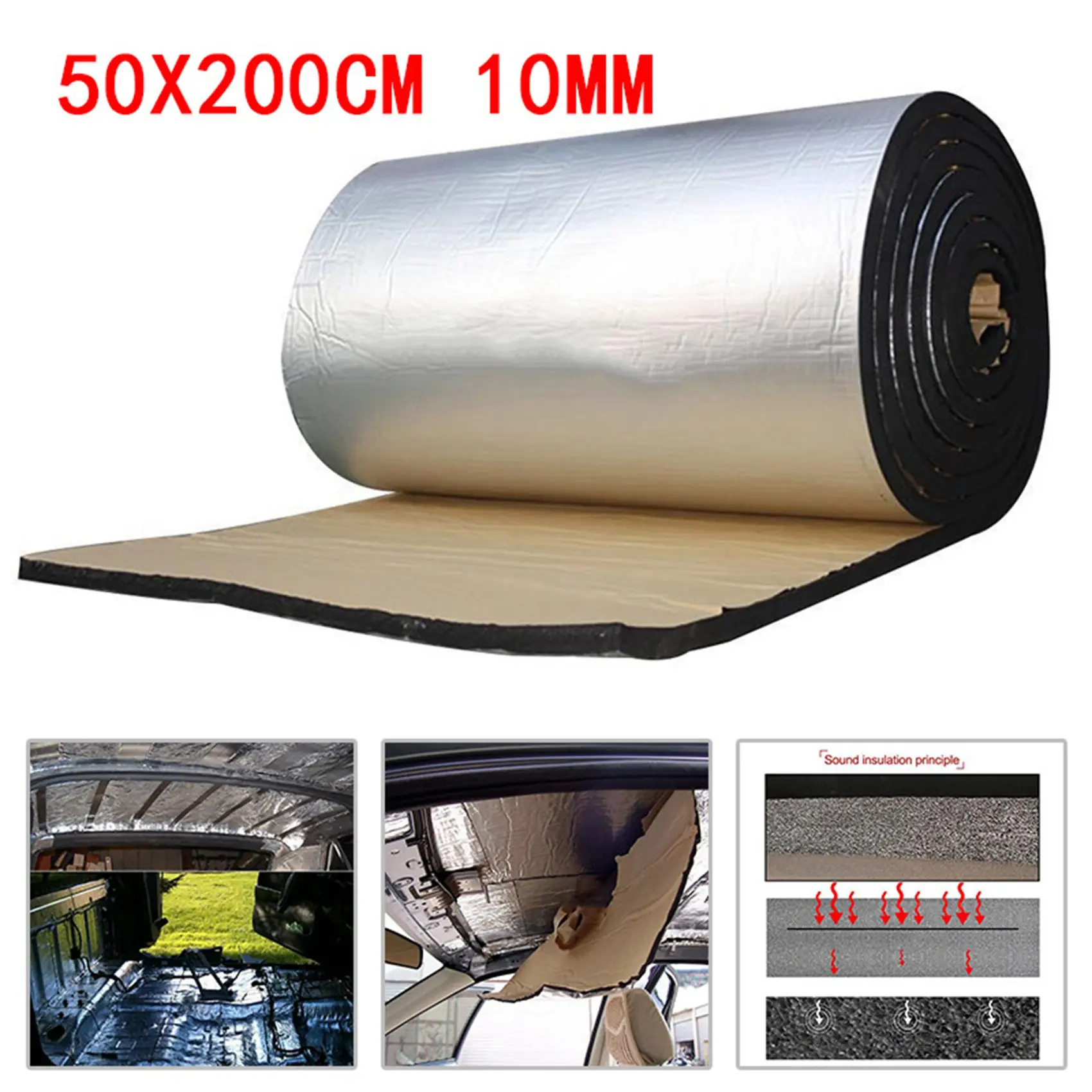 A03Z-4Pcs 50X200cm Sound Deadener Car Insulation Bloack Heat&Sound Thermal Proofing Pad Auto Parts For Automobiles