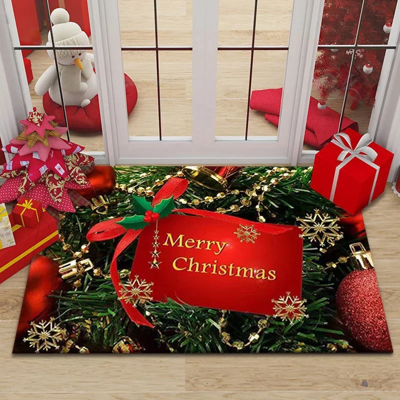 

Christmas Decor Red Carpet - Festive Xmas Floor Mat for Living Room, Non-Slip Easy To Clean Holiday Rug, Perfect Christmas Gift