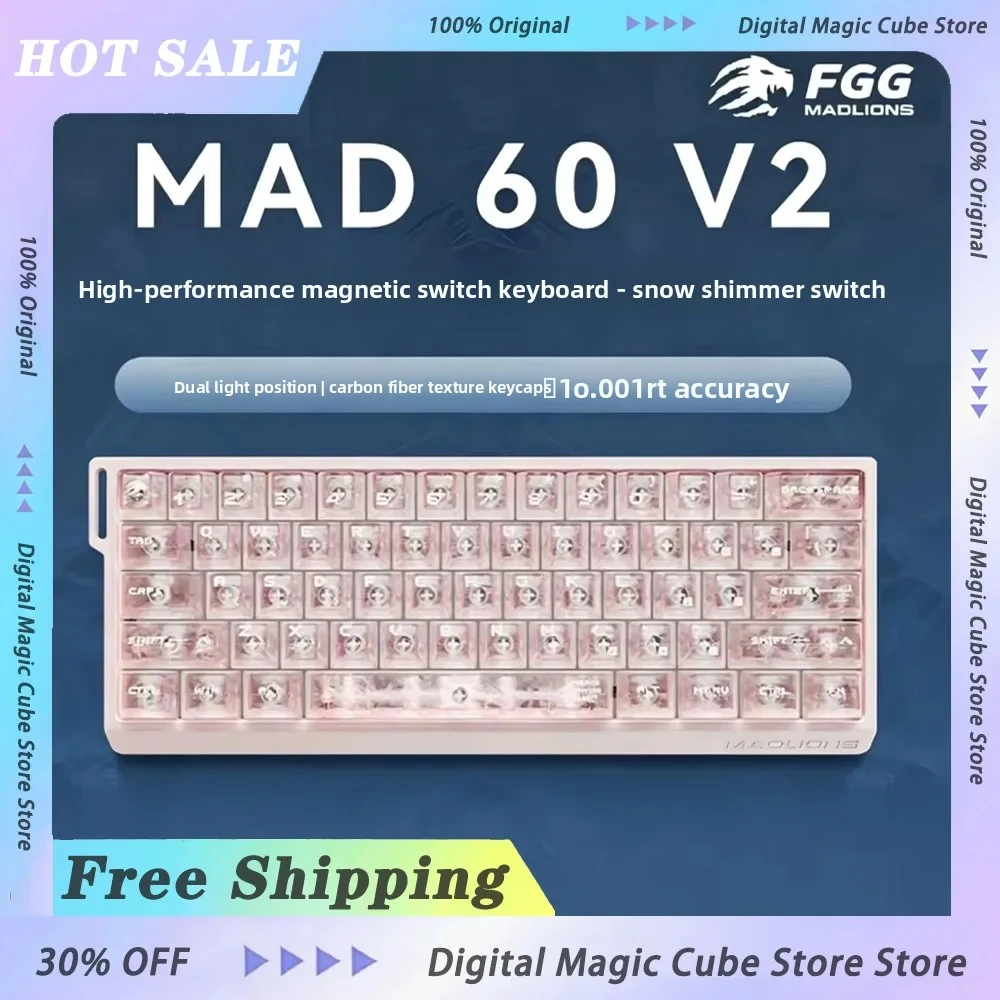 

NEW FGG Madlions MAD60 V2 /MAD68 V2Magnetic Switch Keyboard 8000Hz Polling Rate RT0.001mm Wired Gaming Keyboard PC Accessories