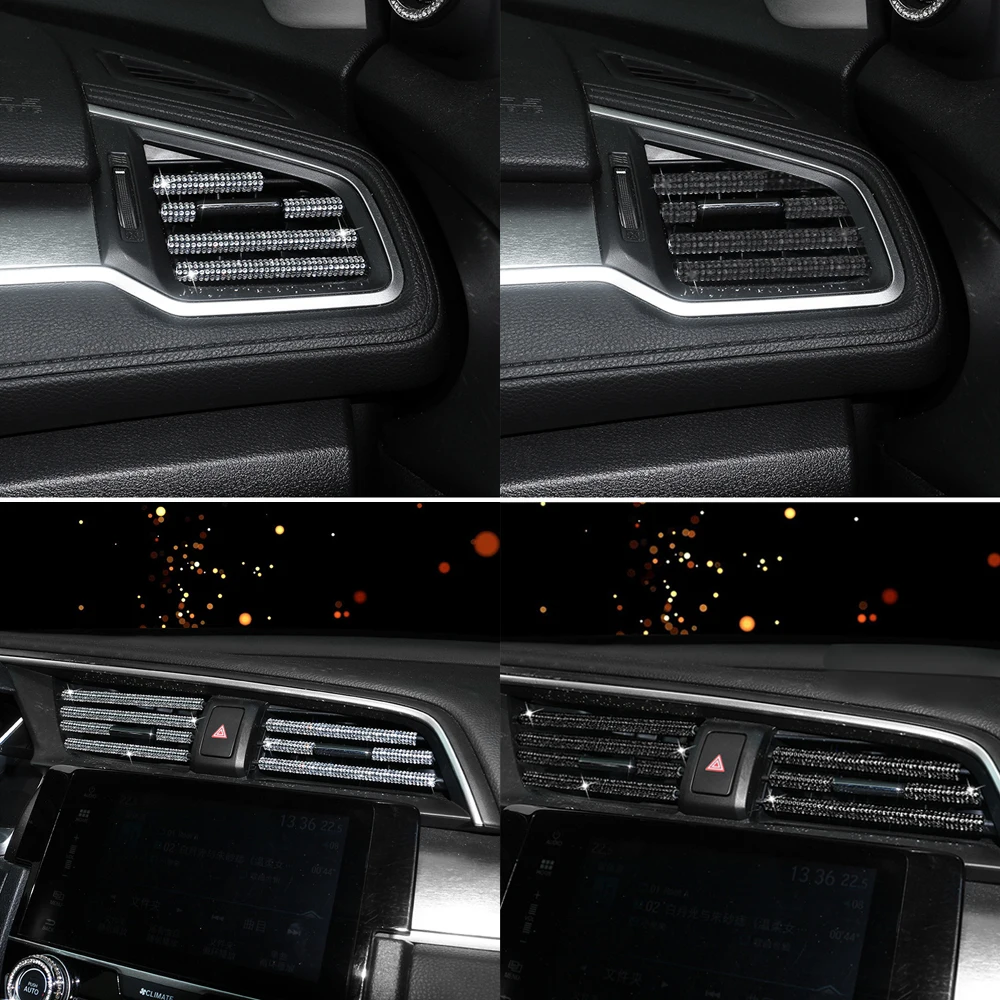 10 шт. автомобильные наклейки, алмазные автомобильные полосы на вентиляционное отверстие, для выхода кондиционера, белые/черные аксессуары для интерьера, декоративная полоса «сделай сам» 10 шт. автомобильные наклейки, алмазные автомобильные полосы на вентиляционное отверстие, для выхода кондиционера, белые/черные аксессуары для интерьера, декоративная полоса «сделай сам»