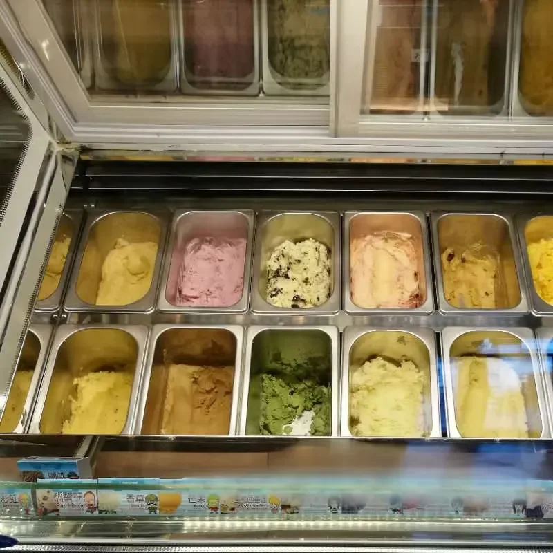 12 14 18 Pans air Cooling Ice Cream Display Freezer showcase