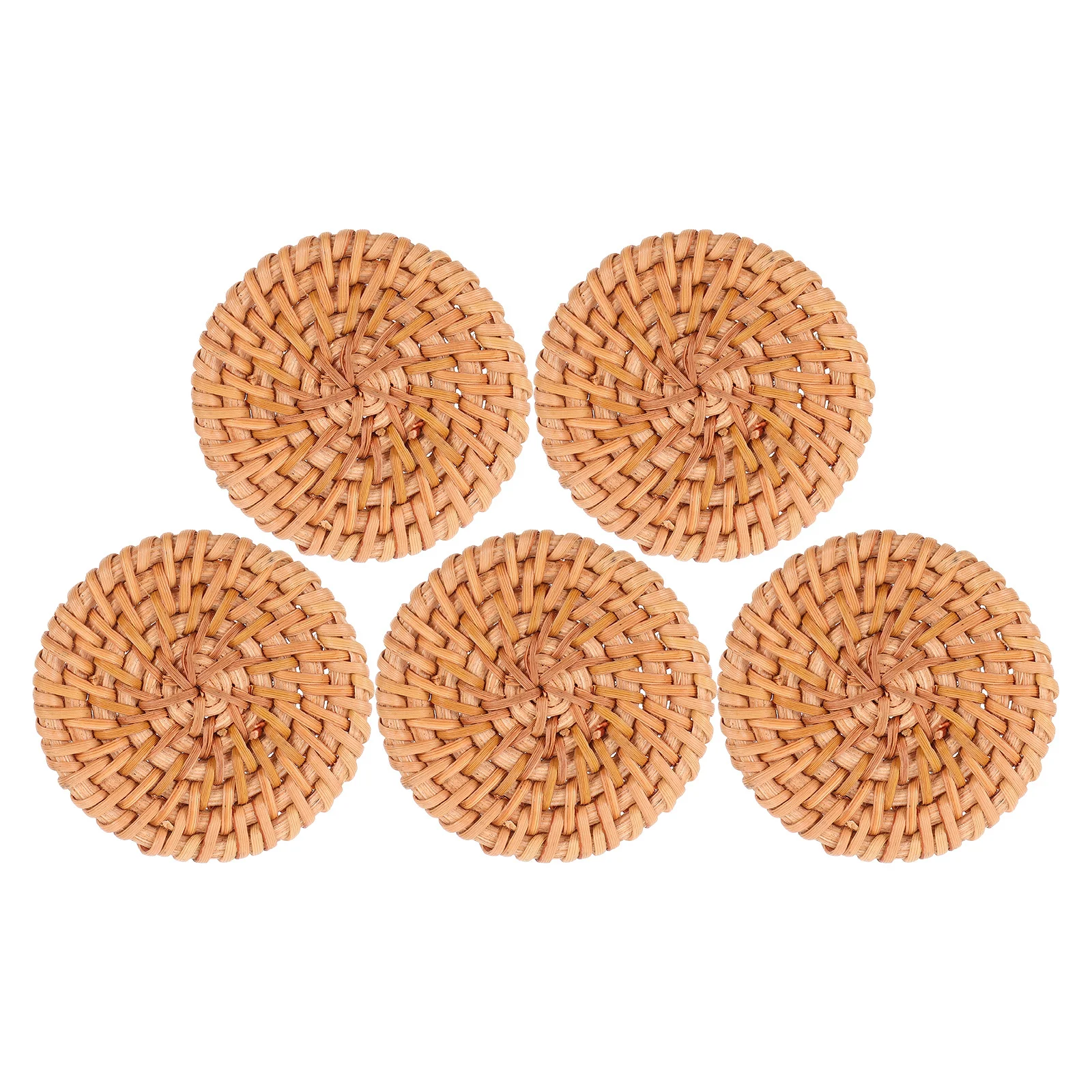5Pcs Rattan Round Woven Discs 4.5cm Handmade Boho Charms for Jewelry Making Earrings Necklaces Brown Accessories view 2
