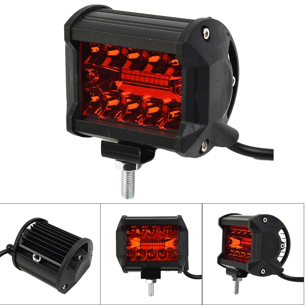 4 Inch LED Work Light Bar Flood Spot Lights Driving Lamp Offroad Car Truck ATV 20LED 60W 24V Red Spotlight Car Lights