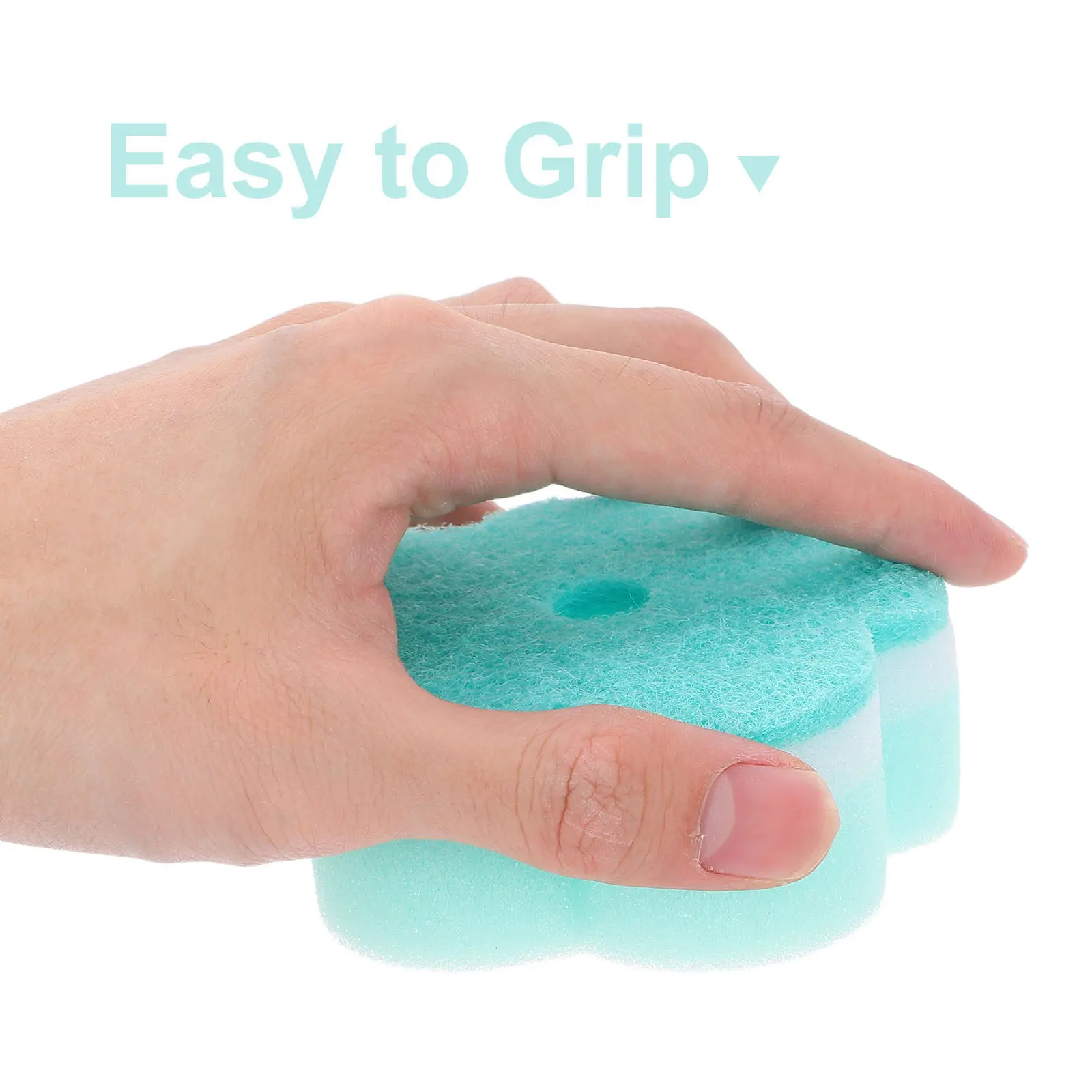 

5Pcs Multi-Purpose Flower Shape Scrub Sponges Non-Scratch Dishwashing Kitchen Cleaning Bathroom Pads Flower Shape Sponge