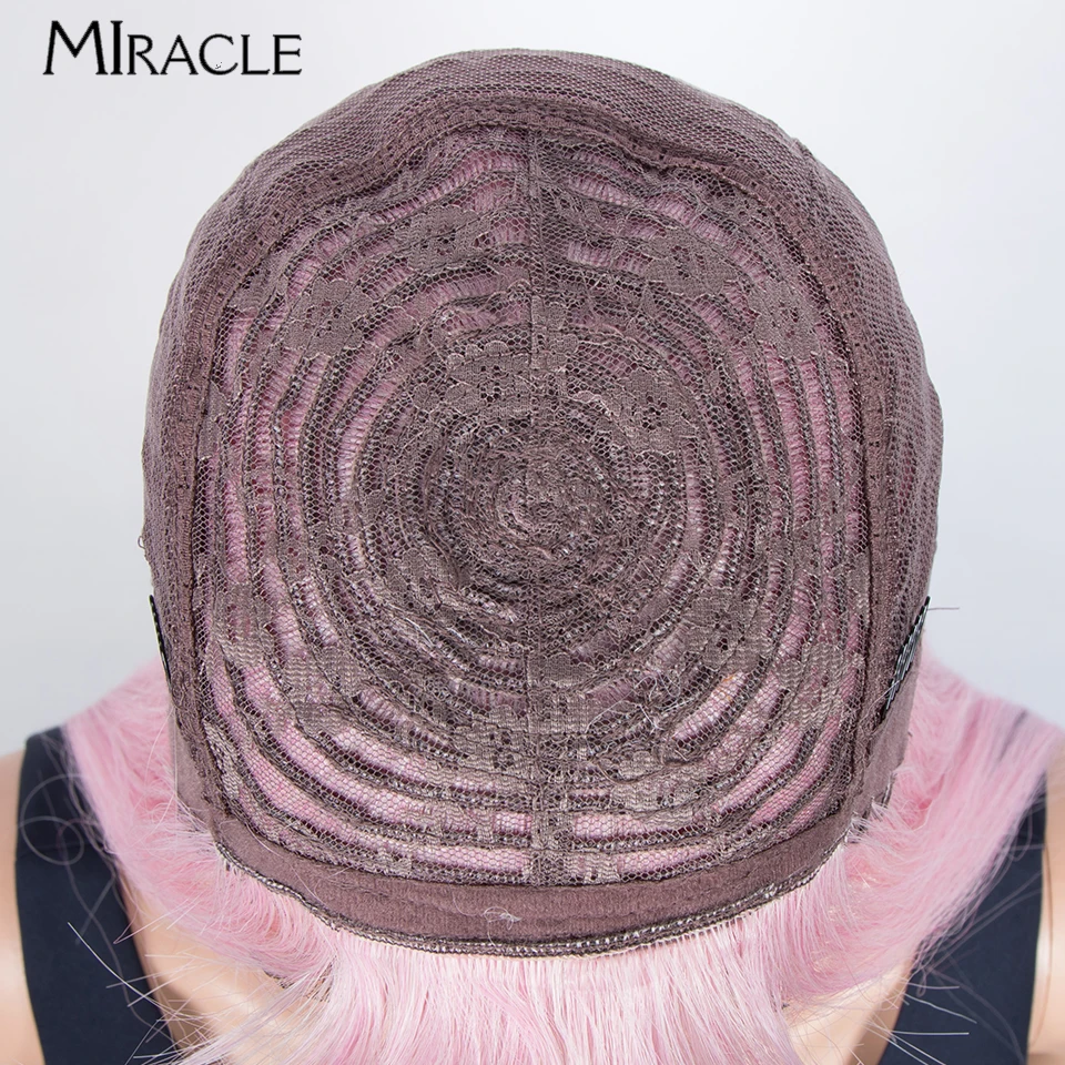 MIRACLE parrucca sintetica da 32 pollici con frangia parrucca lunga diritta per le donne parrucche Cosplay capelli lisci parrucca rosa bionda Ombre gialla