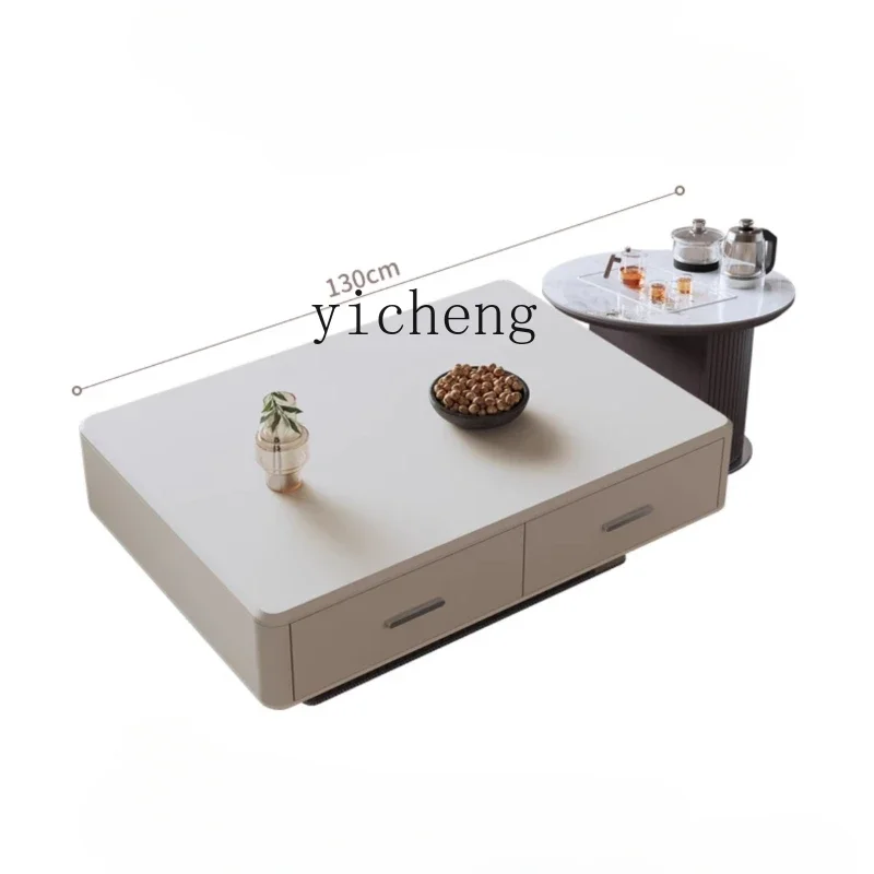 

Tqh Square Stone Plate Kung Fu Coffee Table Small Apartment Living Room Home Tea Table Combination