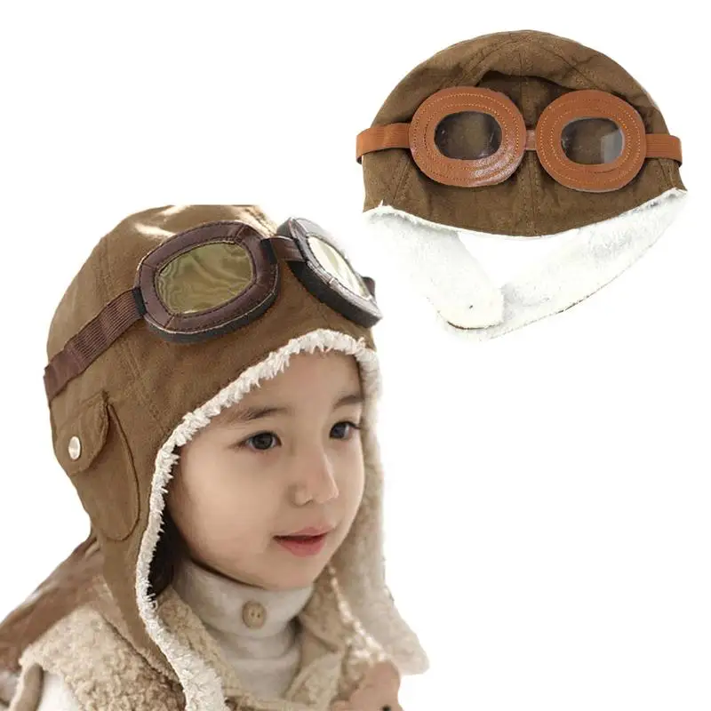 

Pilot Hat Autumn Winter Velvet Fashion Warm Children Hat Thicken Windproof Ear Protection Kids Warm Hats Cotton Fashion Caps