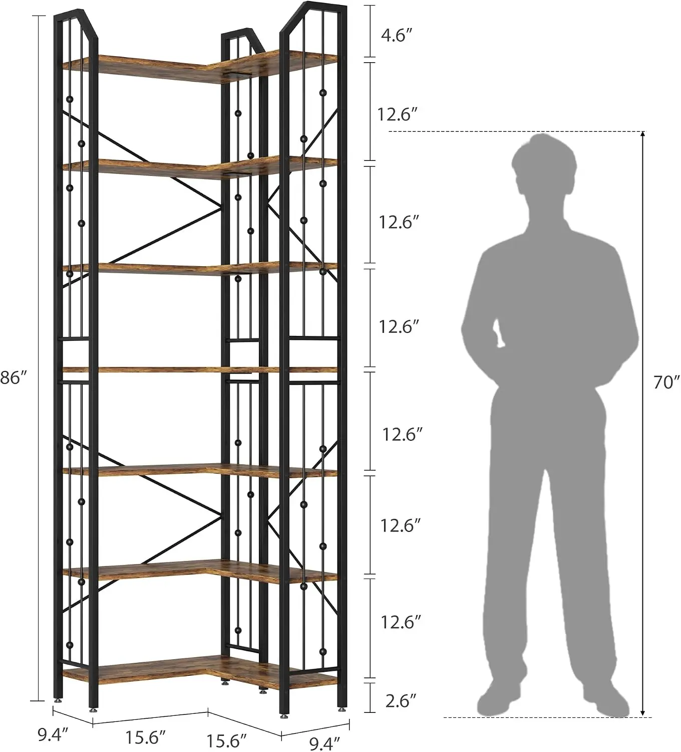 Corner Bookshelf 86