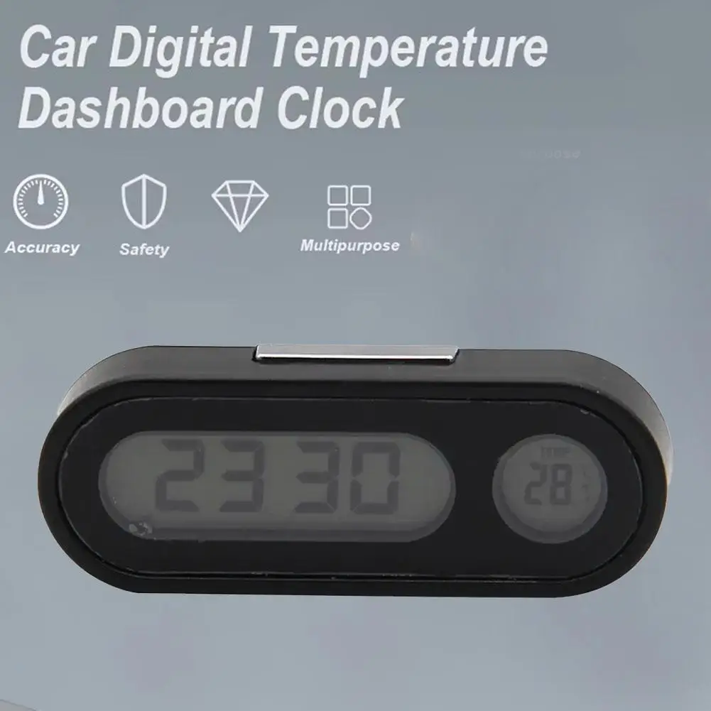 

Mini Electronic Car Clock Time Watch Auto Dashboard Digital Display LCD Backlight Thermometer Clocks Accessories Car Lumino Q3B9