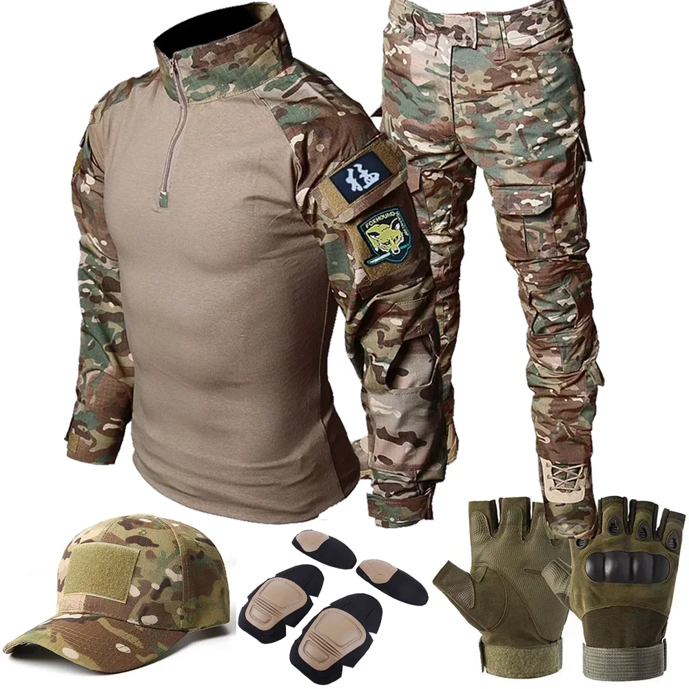Tactical Suits Military Uniform MC US Training Hunting Shirts Cargo Pants Men Paintball Tactic Army Combat Sets Wear Resistant