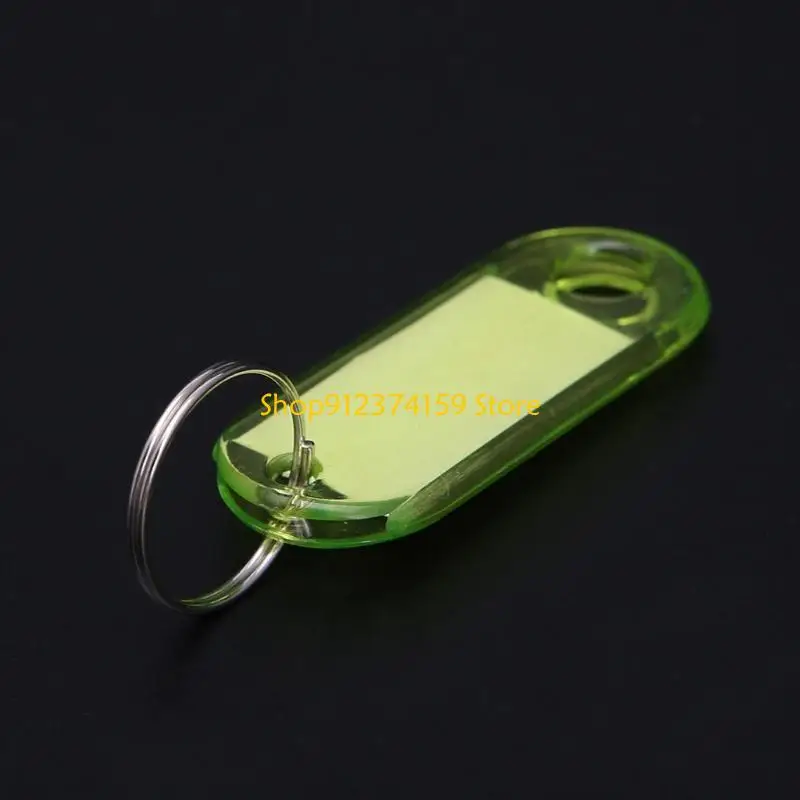 G5AE 10PCS New Transparent Plastic Luggage Label for Key Tags Keychains Keyring Ta