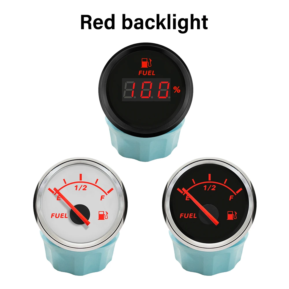

ELING Waterproof 52mm Fuel Level Gauge 0-190ohm 240-33ohm Signal with Red Backlight 9-32V for Car Boat Yacht