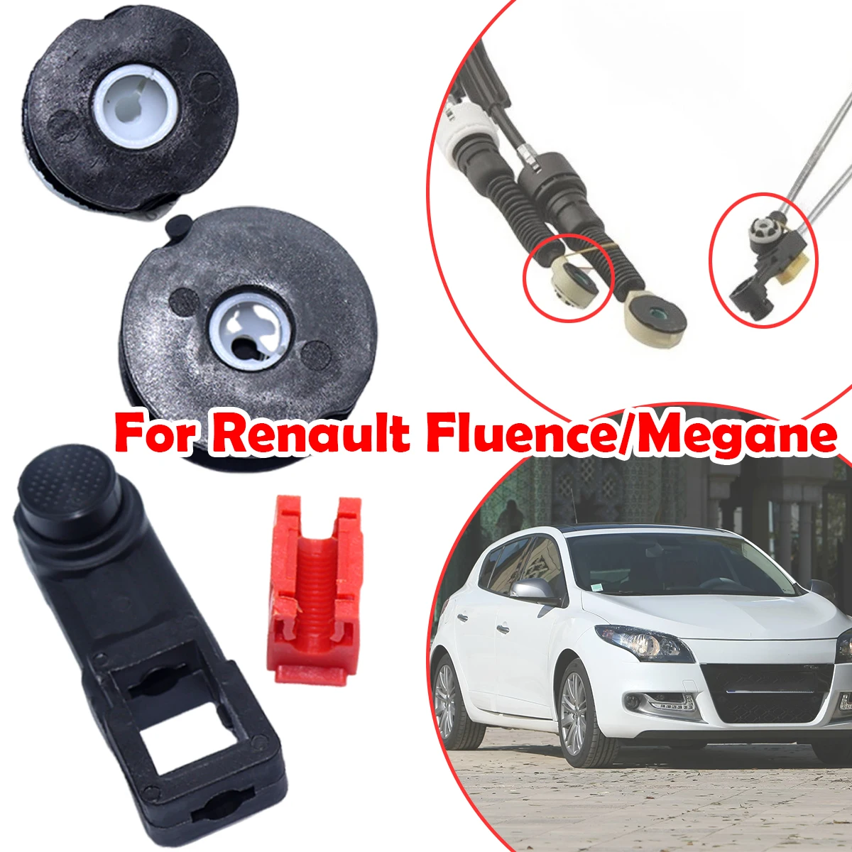 For RENAULT FLUENCE MK1 MEGANE MK3 Control Cable End Linkage Grommet Clip Repair Kit Gearbox Linkage End Replacement 8200781046