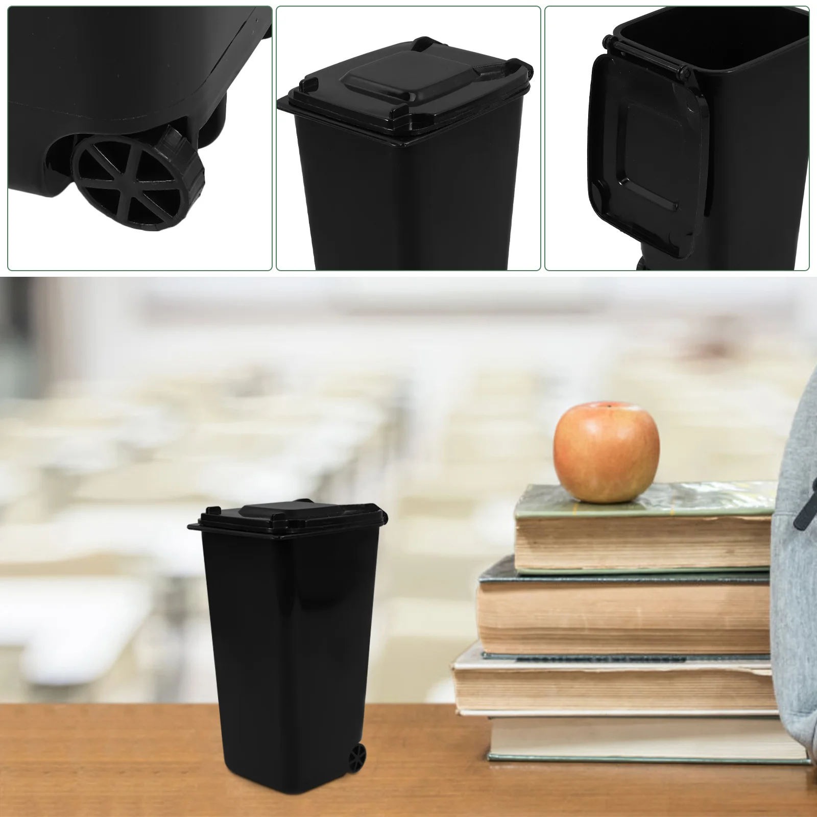 Mini Desktop Trash Can Covered Garbage Bucket Pen Holder Multi-Use Storage Organizer Desk Organizer Desktop Trash Can