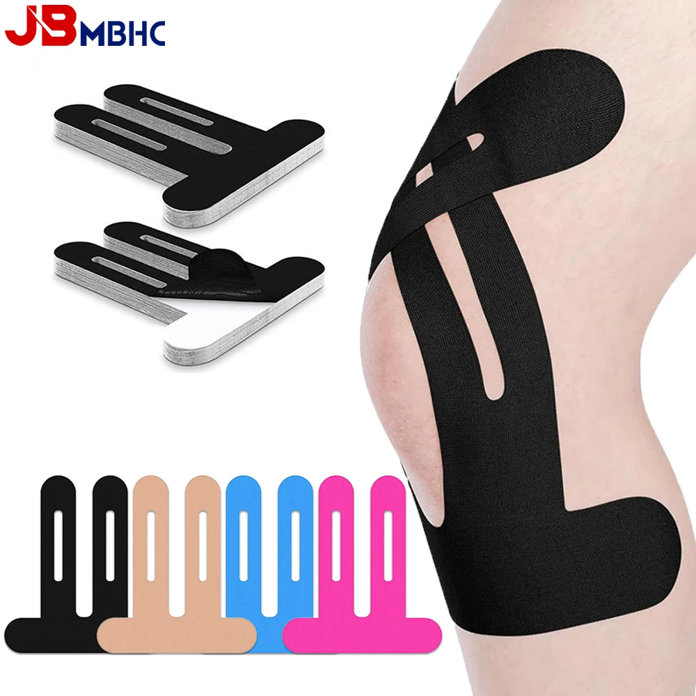 

5PCS Elastic Knee Support Tape - Precut Kinesiology Knee Stickers for Stability & Joint Protection, Breathable & Hypoallergenic