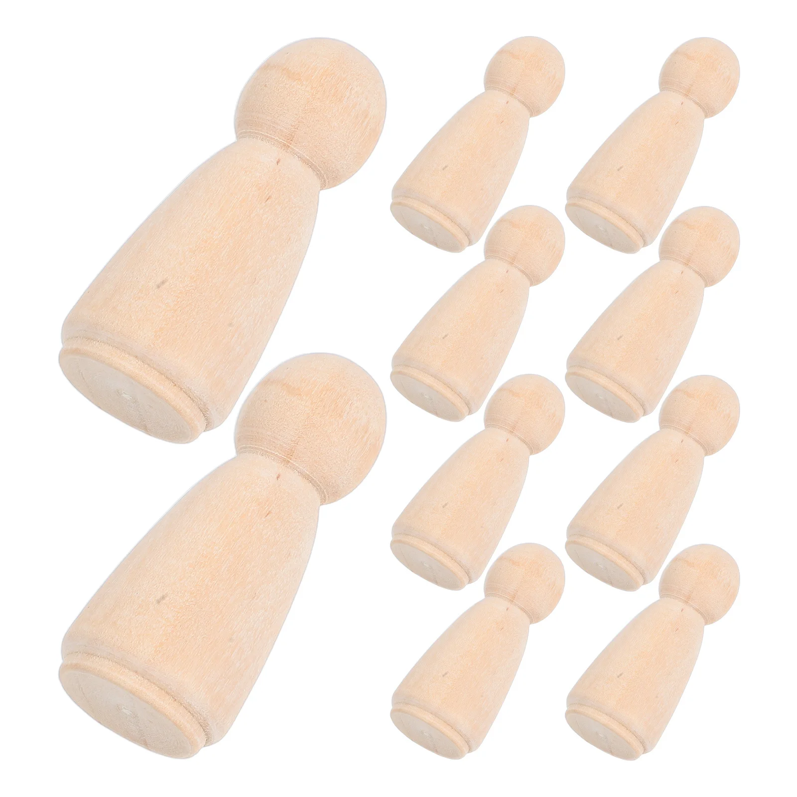 

10Pcs Wooden Peg People Blank Natural Wood 45mm Craft Figures Wedding Cake Decoration DIY Hand-on Craft Keepsake