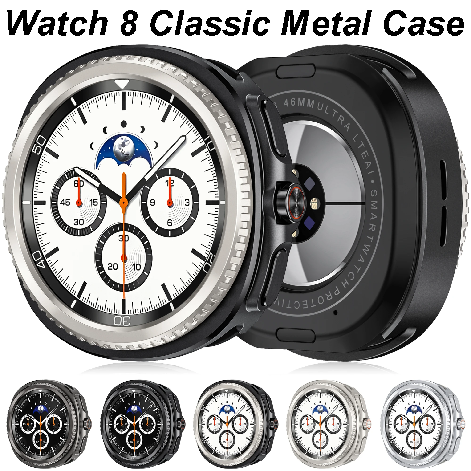 Titanium Case For Samsung Galaxy Watch 8 Classic 46mm Metal Armor Drop Resistant Protector Cover For Galaxy Watch 8 Classic 46mm