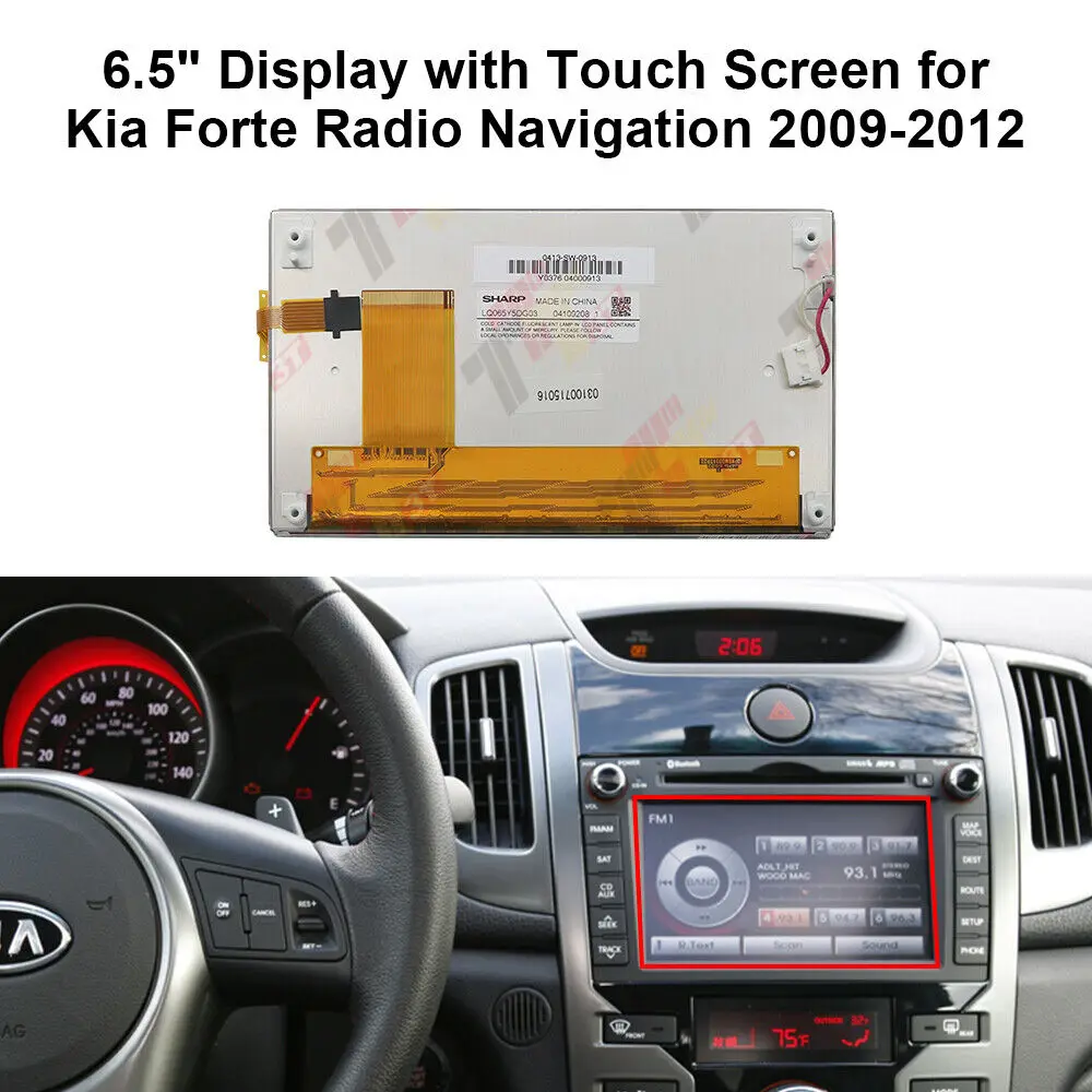 

6.5" Display with Touch Screen for Hyundai Genesis Coupe and Kia Rondo Rio Navi