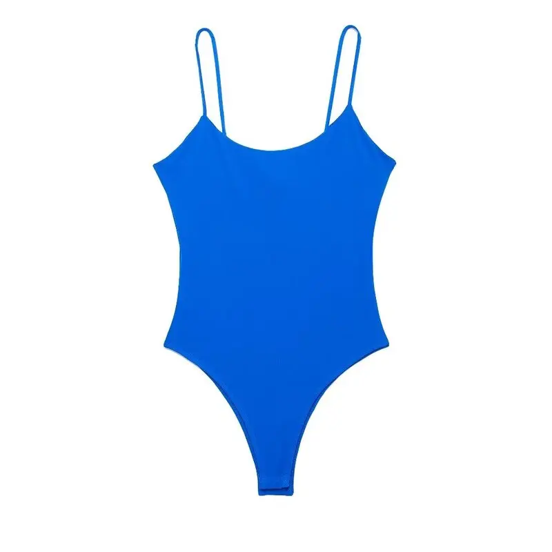 Mono de una pieza de moda para mujer, verano 2024, diseño adeazante, versátil, sin espalda, con tirantes, plones cortos...