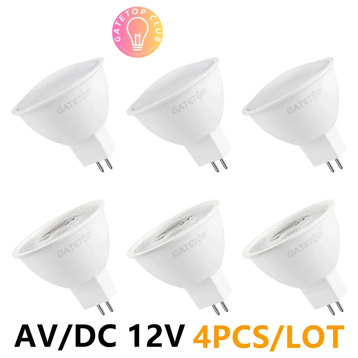 

4PCS LED Spotlight MR16 GU5.3 low pressure AC/DC 12V 3W-7W Replace 20W 50W 100W halogen lamp for downlight kitchen