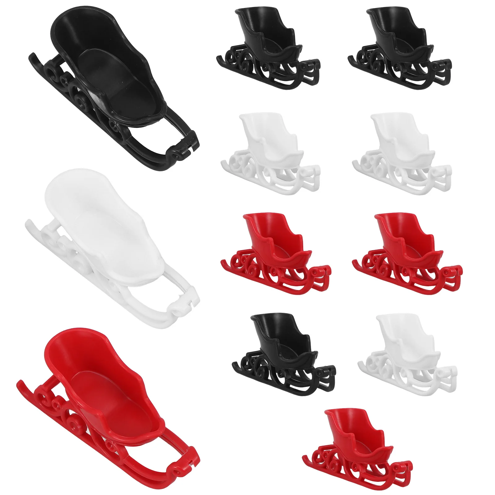 

12Pcs Mini Sleigh Christmas Adornment Festive Tabletop Decor for Holiday Party Xmas Home Decoration Christmas Sleigh Decoration