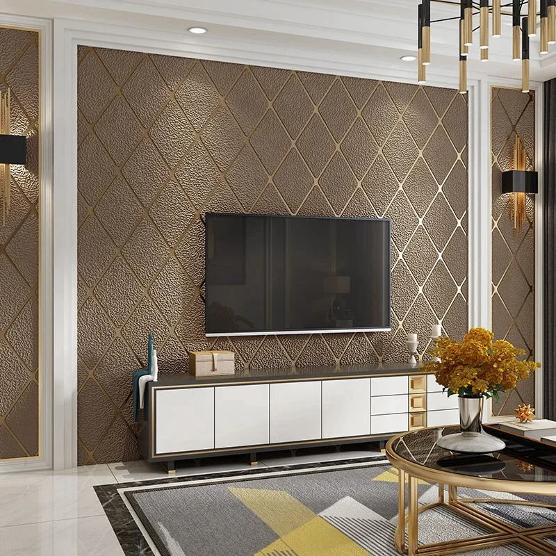 Verde escuro 3d diamante treliça pele de veado veludo papel de parede quarto sala estar hotel moderno e minimalista telha fundo adesivo parede