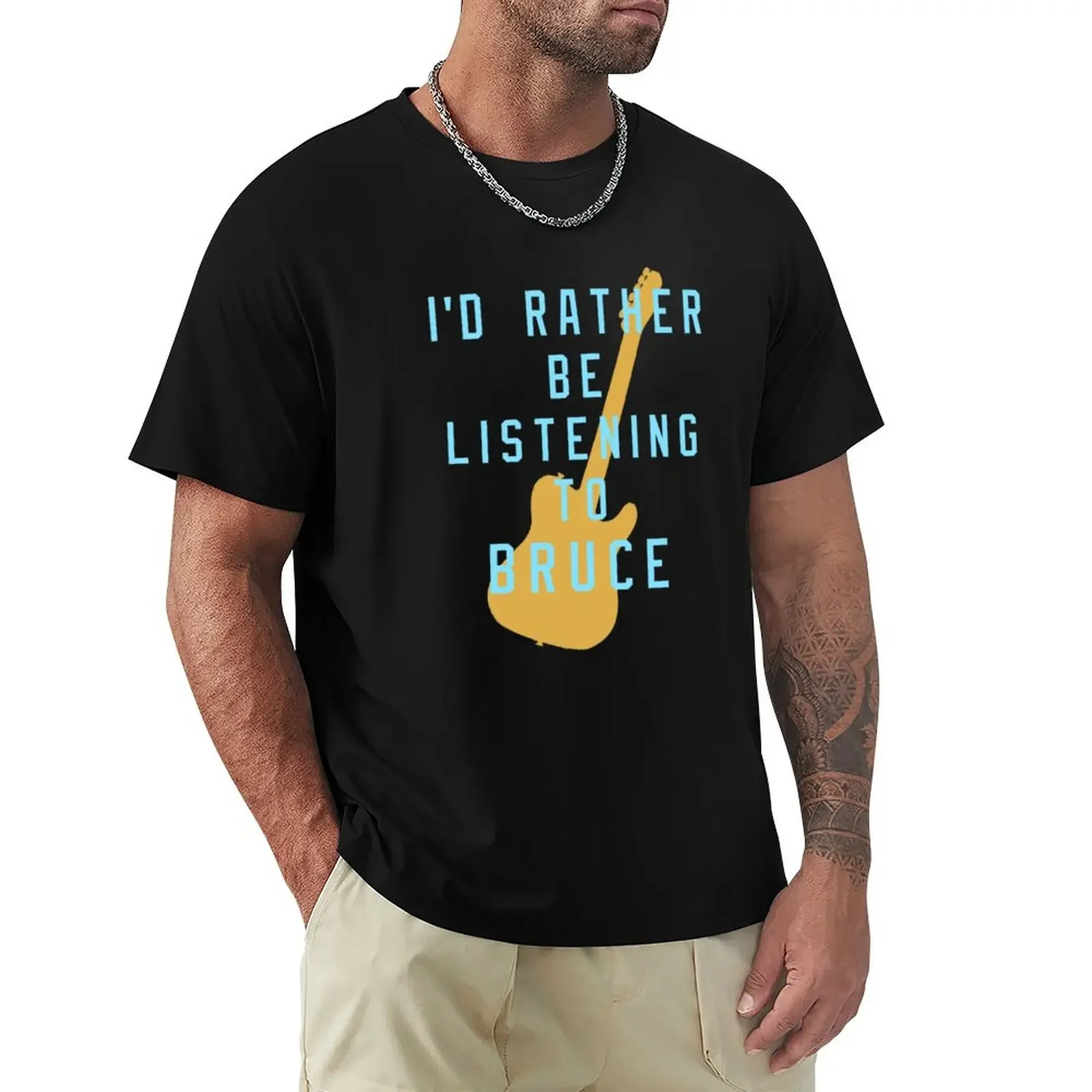 I_d Rather Be Listening to Bruce Fitted Scoop T-shirt quick-drying summer clothes kawaii clothes funny t shirts for men