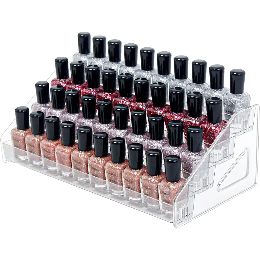 

4Tier Clear Acrylic Nail Polish Organizer with Spacious Storage for 3264 Bottles Ideal MultiPurpose Display Solution for Nail P