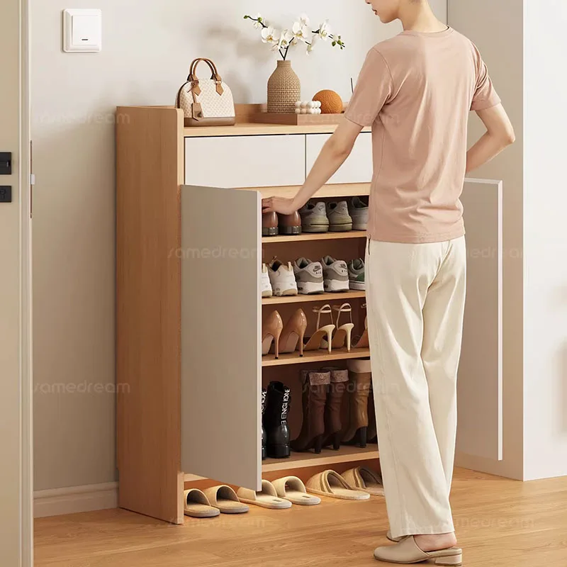 

Space Saving Shelves Shoe Cabinet Slippers Organizer Storage Wooden Shoe Shelf Designer Vertical Archivadores Salon Furniture