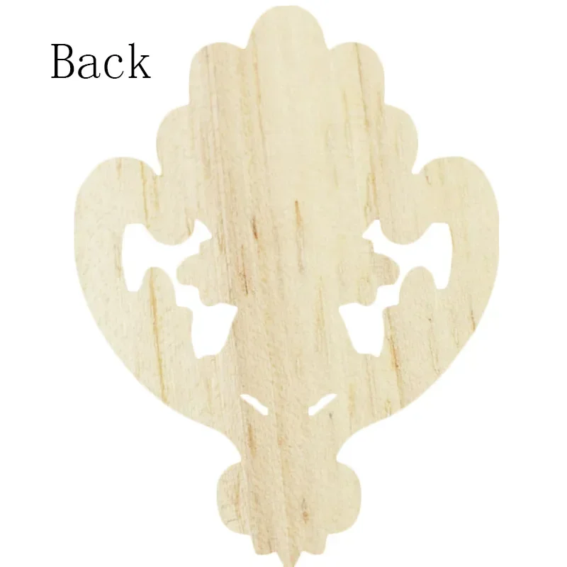 1PC Wood Carved Decal Corner Frame Doors Furniture Woodcarving Decorative Wooden Figurines Craft Applique Decoration 10x13cm