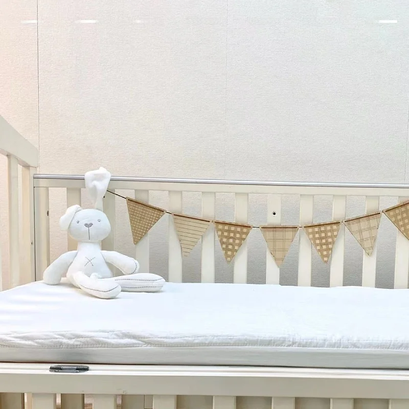 

Korean Sle Quilted Pure White Cotton Baby Bed Canopy Thiened Four Season Children's Bedding Cover for Newborn Babies