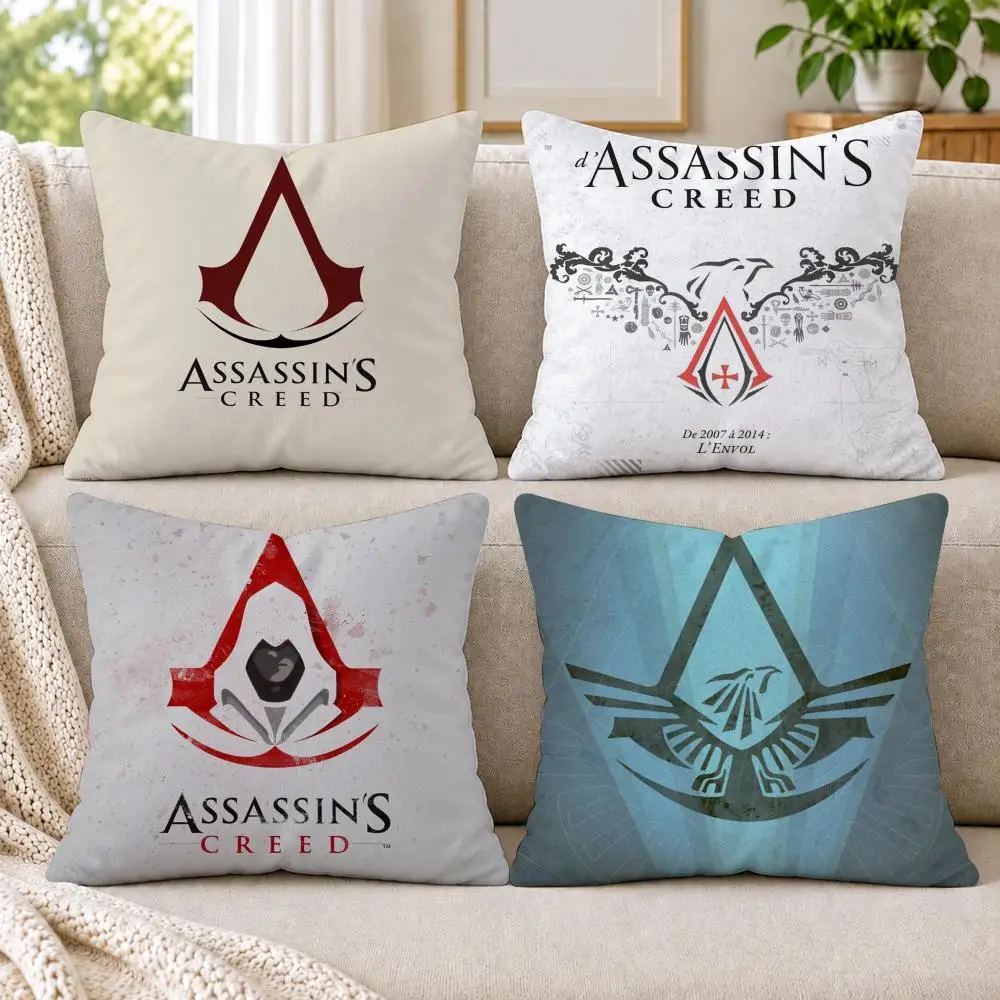 Anime A-Assassins CreedS Cushion Cover Short Plush Double-Sided Printing Sofa Bedroom Living Room Throw Pillow Cover Home Decor