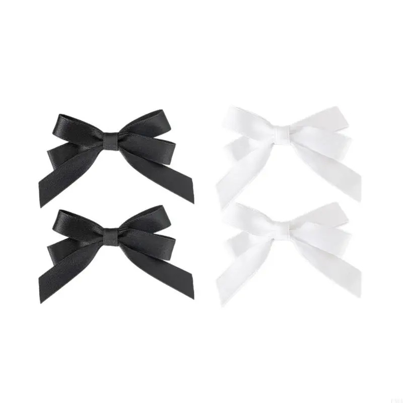 

P88A Gothic Bow Hair Clip Balletcore Large Bowknot Black Headdress Elegant Hairpin