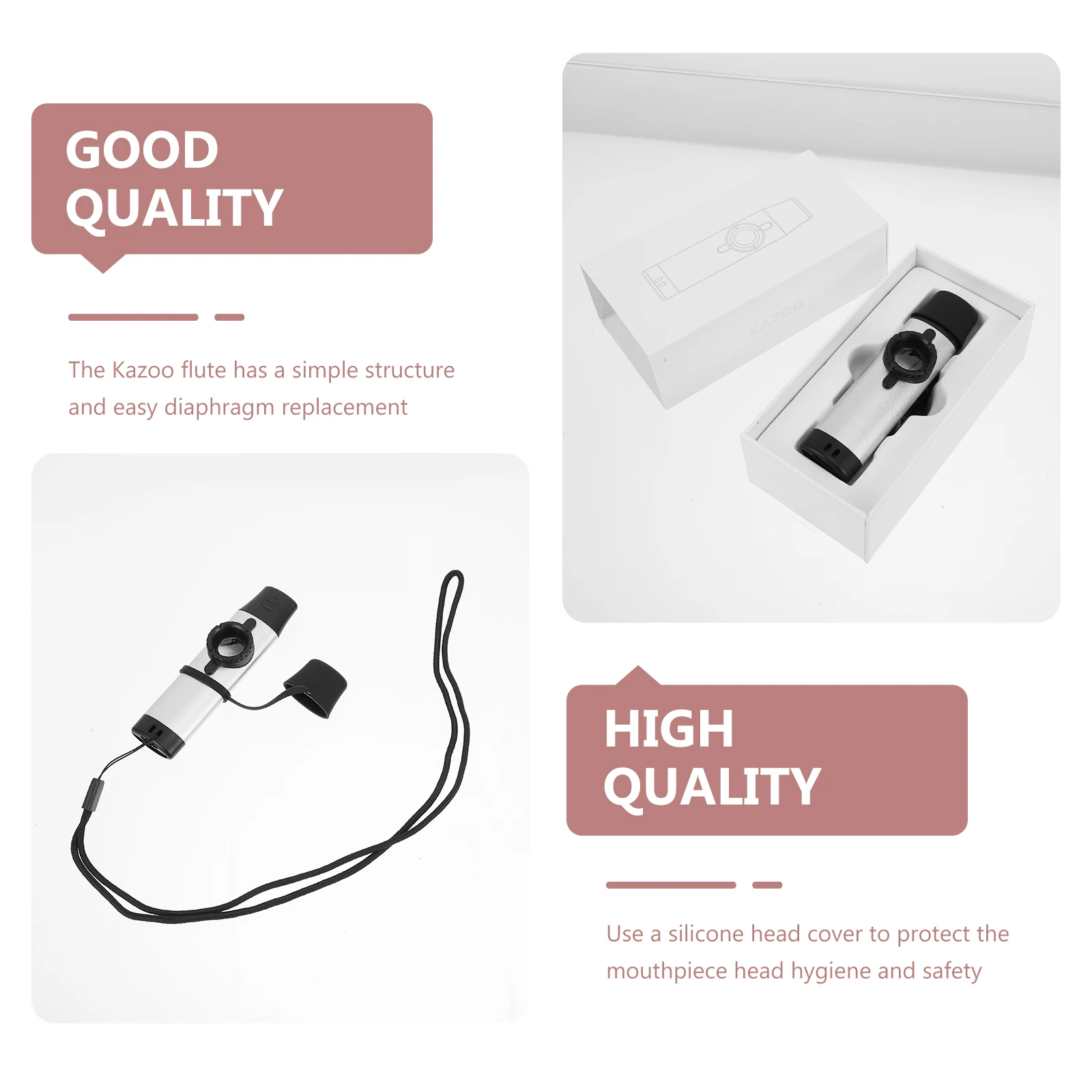 

1 Set Metal Kazoo Flute Aluminium Alloy Durable Educational Guitar Partner Ukulele Companion Portable Musical Instrument