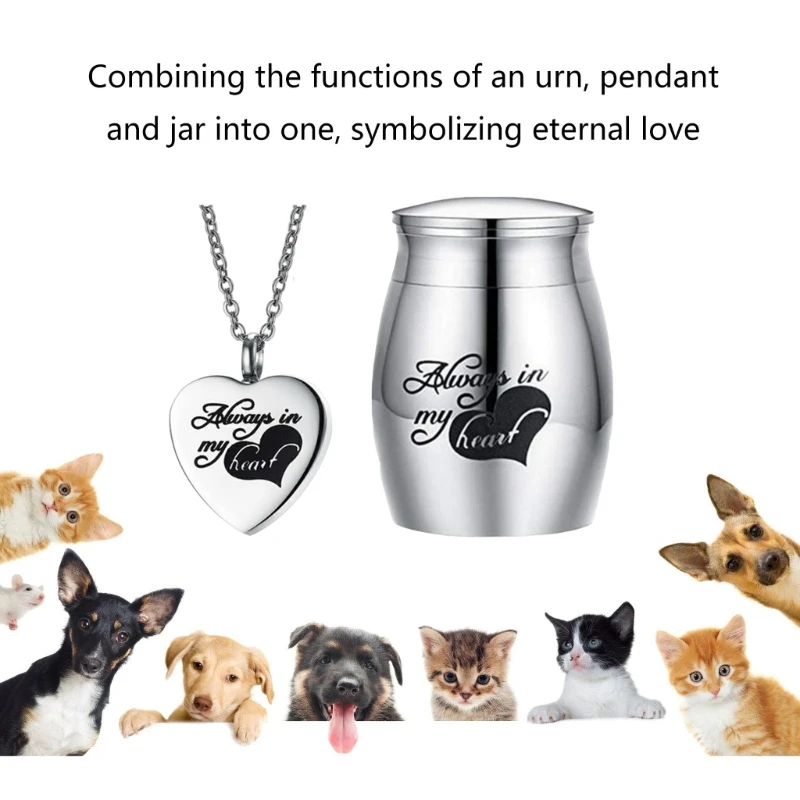 Pet Cinerary Caskets and Necklace Pet Urn Coffins Box Providing Durability Protections for Preserve Pet Memorials