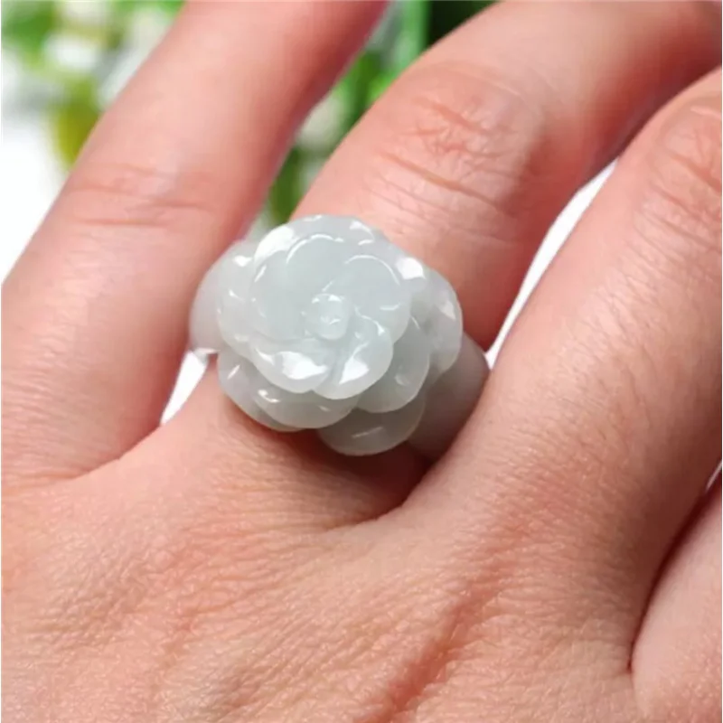 Wholesale Jade A- Level Jade Ring Thumb Ring Emerald Orchid Rose Ring Jade Ring