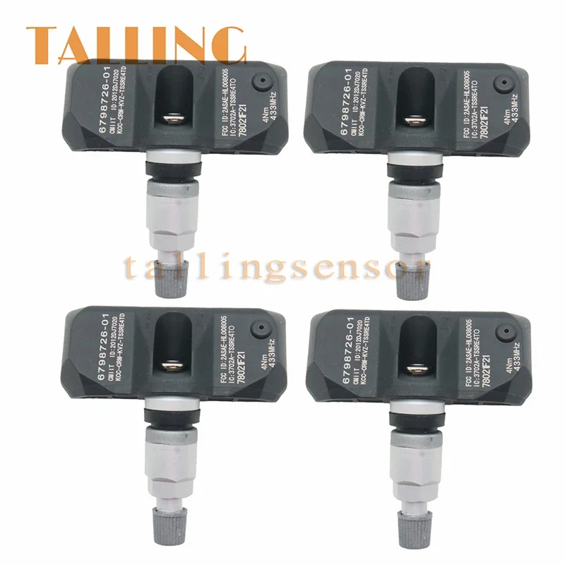 4PCS 36236798726 TPMS Tire Pressure Monitor Sensor 433MHz For BMW X3 X5 Z4 M5 328i 335i 528i 750i 760Li E90 E60 F01 E83 E70 New