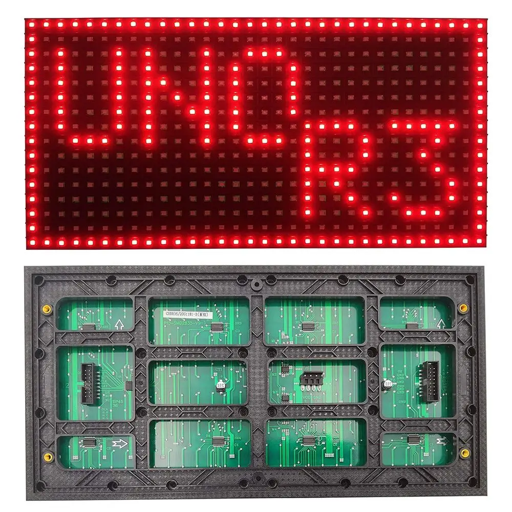 Panneau LED rouge monocouleur professionnel P10, panneau lumineux extérieur, étanche, 320*160mm, module SMD, sous-titres défilants