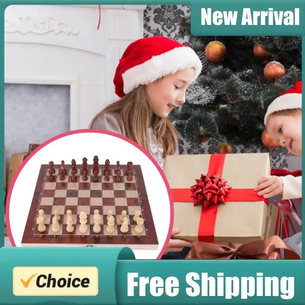 

Developing Strategic Thinking No Toxic 29x29cm Foldable Chess Board Chess Wooden Set Best Gifts Wood Board Game for Kids Adults
